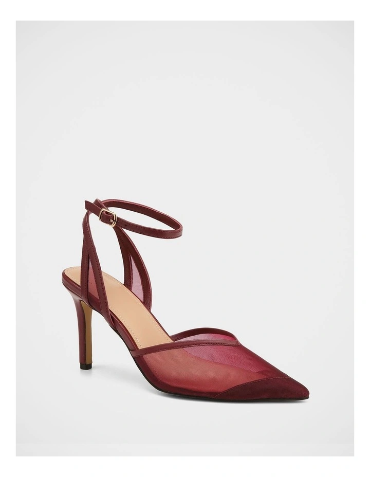 Raylee Mesh Textile High Heels In Raisin image 2