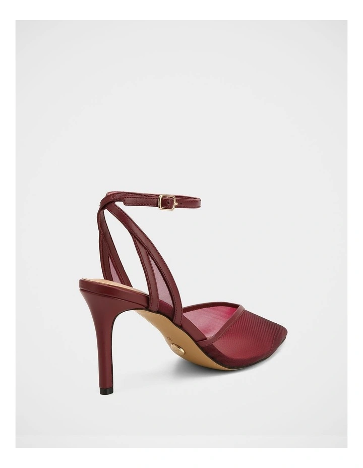 Raylee Mesh Textile High Heels In Raisin image 4