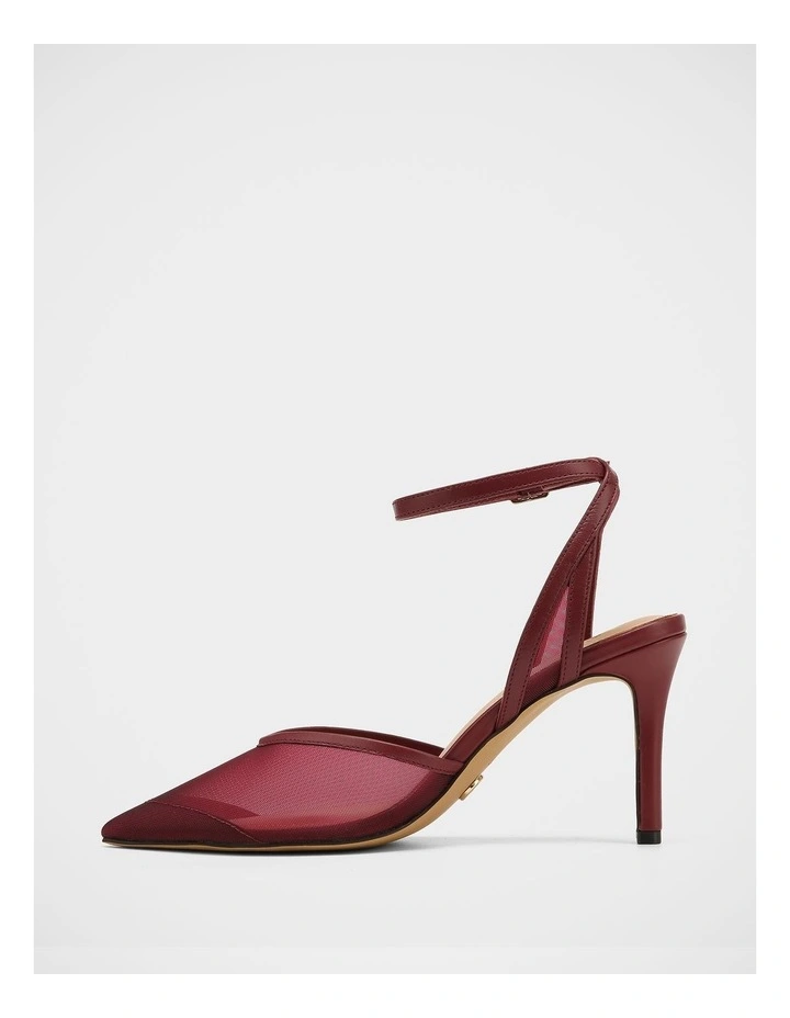 Raylee Mesh Textile High Heels In Raisin image 6