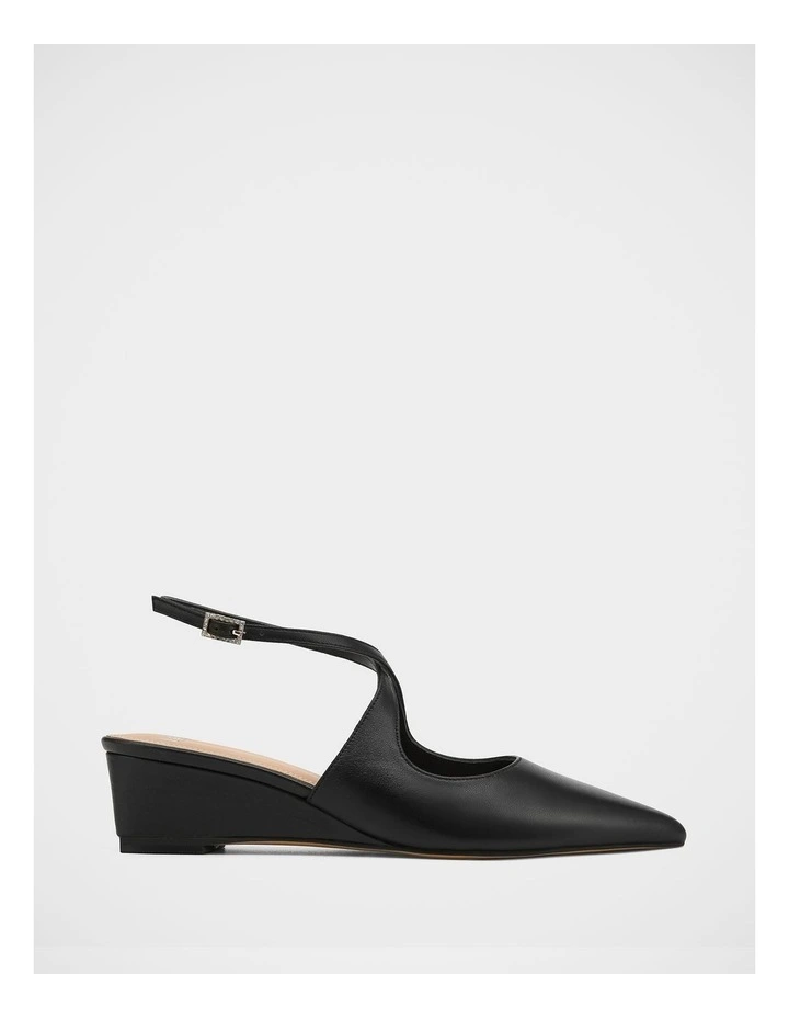 Jude Leather Wedges in Black image 1