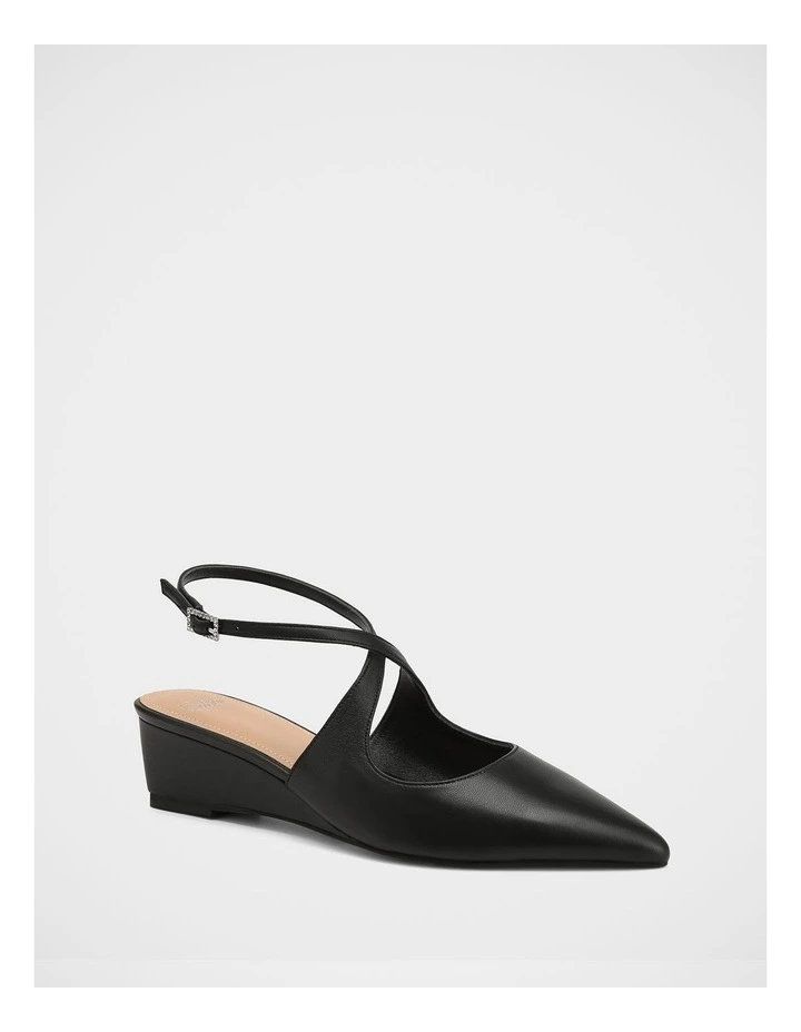 Jude Leather Wedges in Black image 2