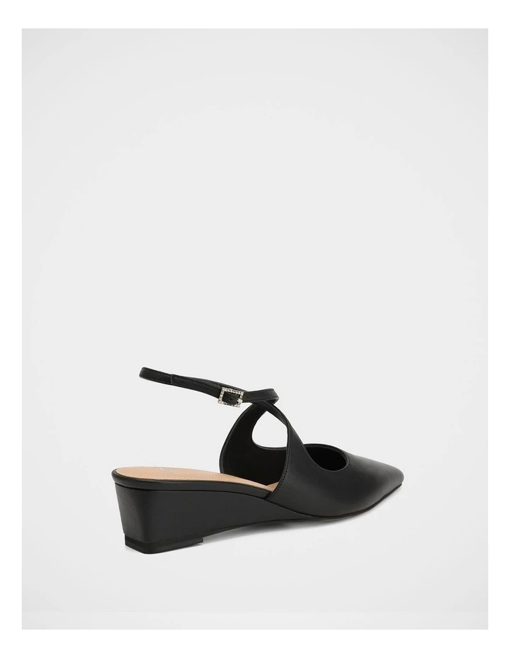 Jude Leather Wedges in Black image 4