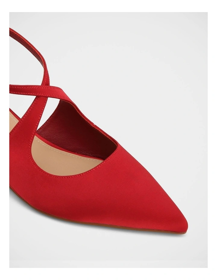 Jude Satin Textile Wedges in Red image 3