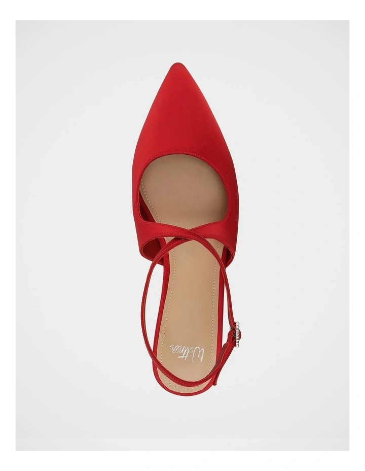 Jude Satin Textile Wedges in Red image 5