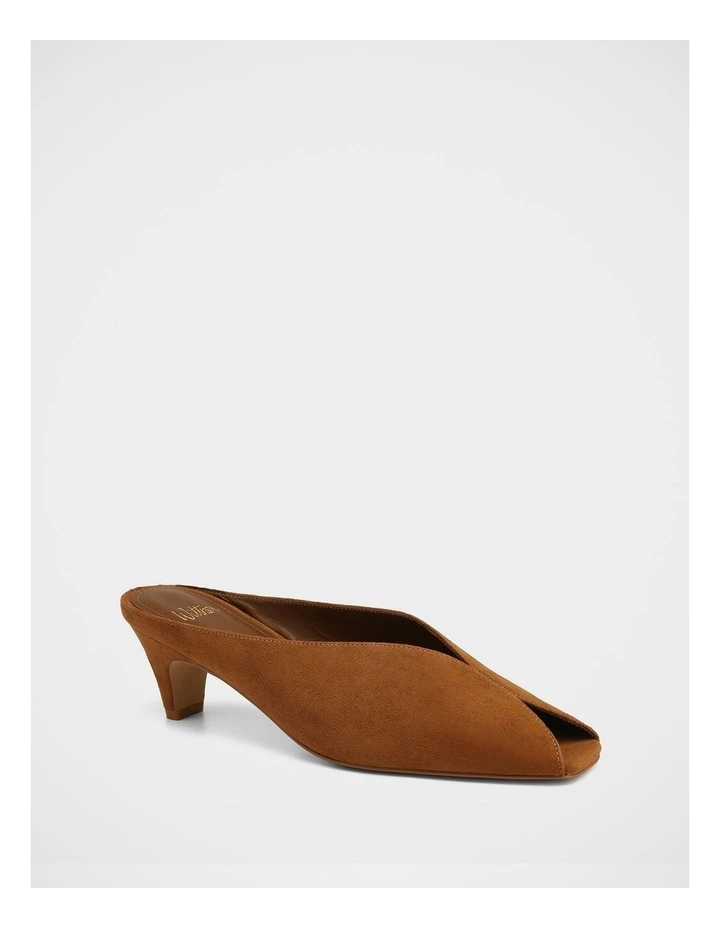 Eden Suede Leather Mules in Burnt Almond image 2