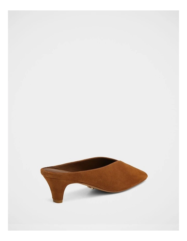 Eden Suede Leather Mules in Burnt Almond image 4