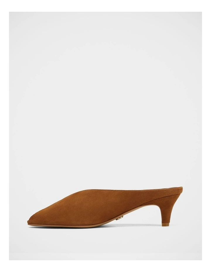 Eden Suede Leather Mules in Burnt Almond image 6