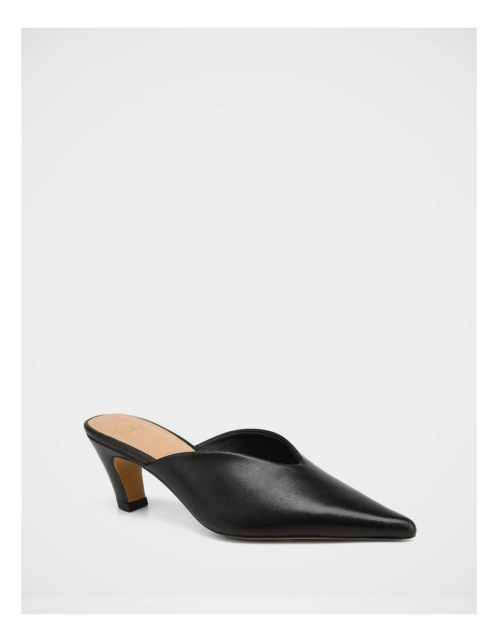Gilly Leather Mules in Black image 2