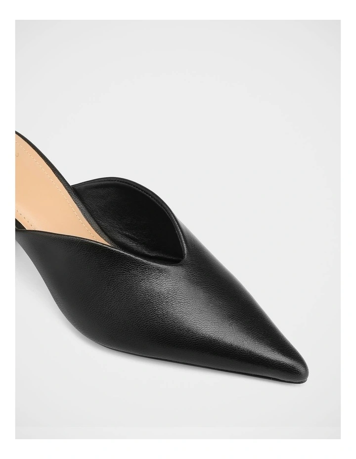 Gilly Leather Mules in Black image 3
