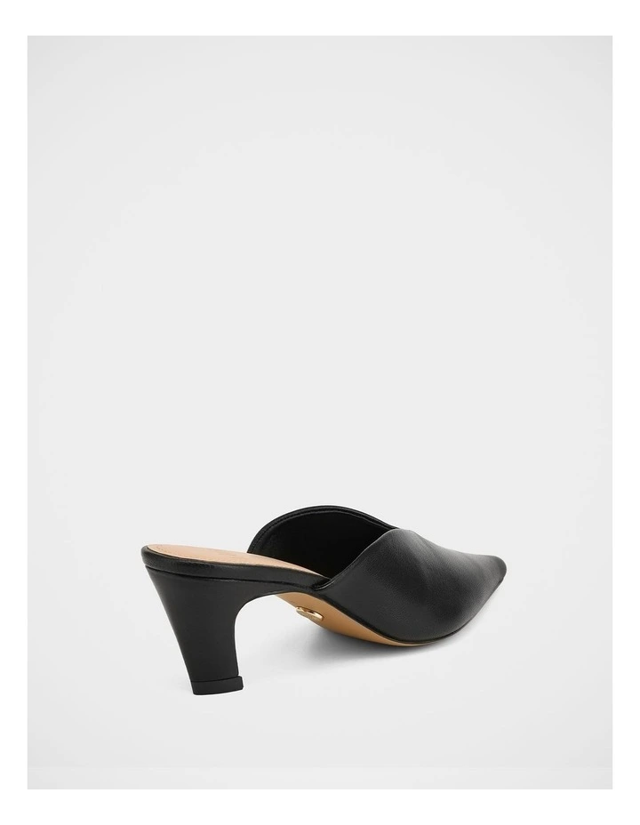 Gilly Leather Mules in Black image 4