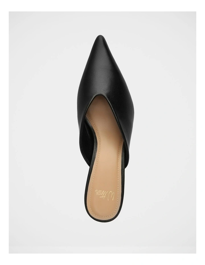 Gilly Leather Mules in Black image 5