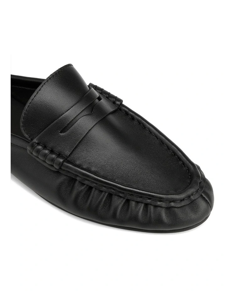 Bronn Leather Backless Loafers in Black image 3
