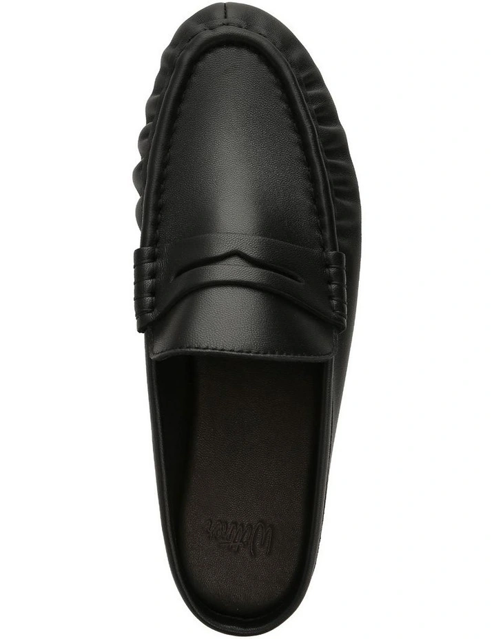 Bronn Leather Backless Loafers in Black image 5