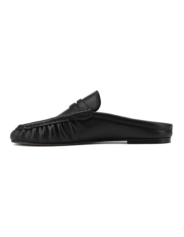 Bronn Leather Backless Loafers in Black image 6