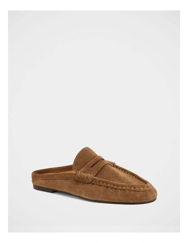 Bronn Suede Leather Backless Loafer in Chestnut image 2