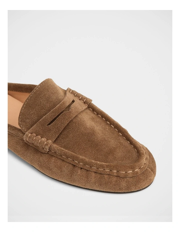 Bronn Suede Leather Backless Loafer in Chestnut image 3