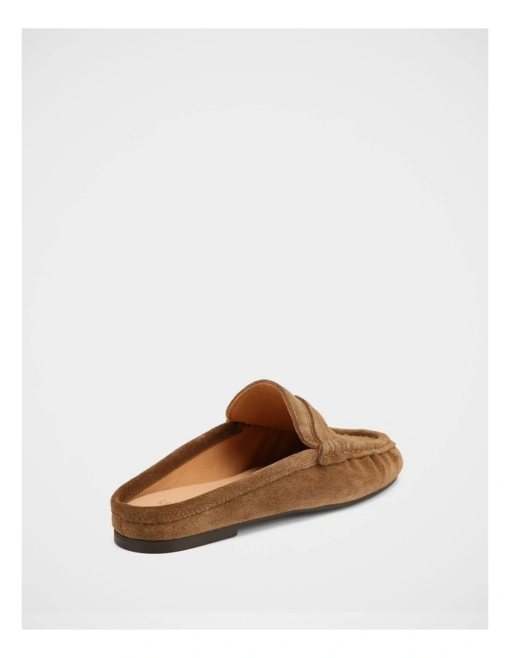 Bronn Suede Leather Backless Loafer in Chestnut image 4
