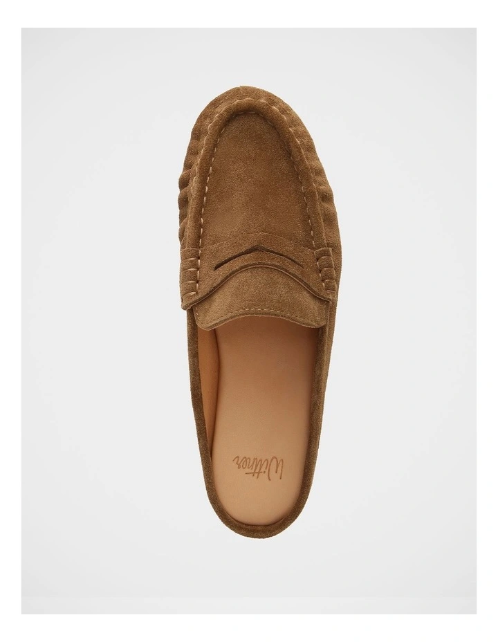 Bronn Suede Leather Backless Loafer in Chestnut image 5