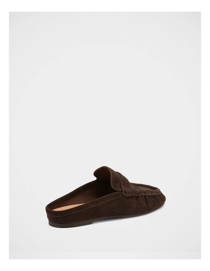 Bronn Suede Leather Backless Loafers in Espresso image 4