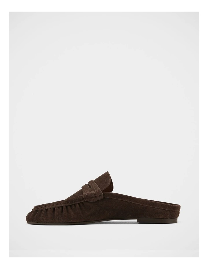 Bronn Suede Leather Backless Loafers in Espresso image 6