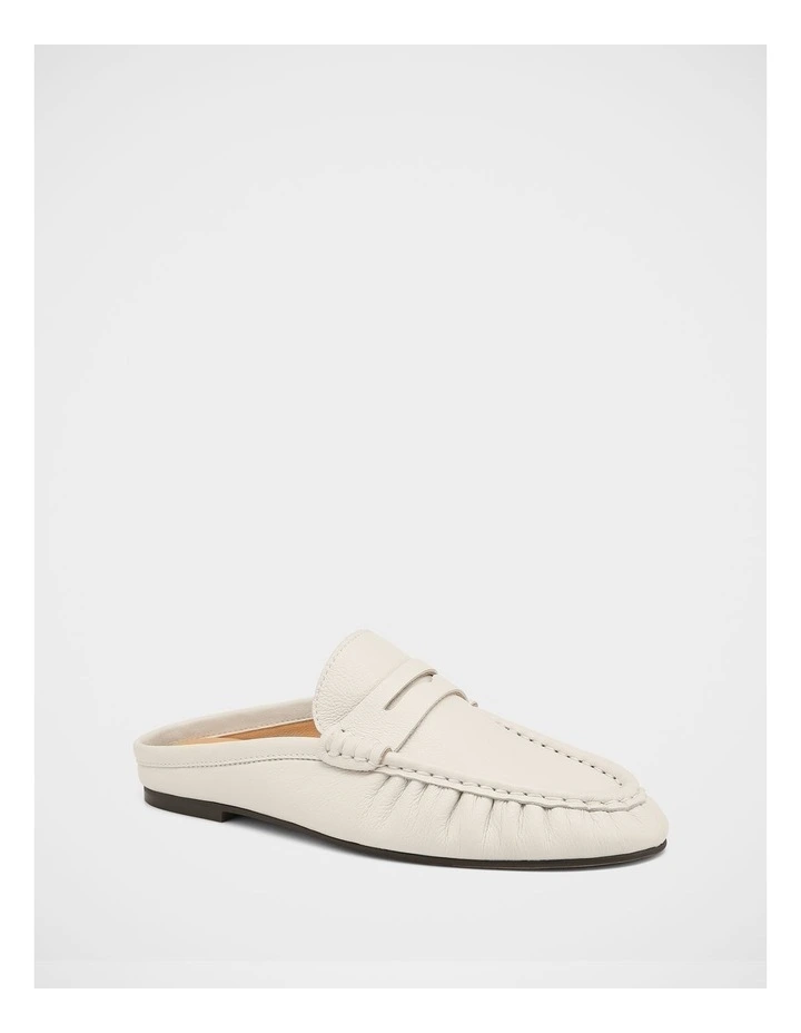 Bronn Leather Backless Loafer in Ivory image 2