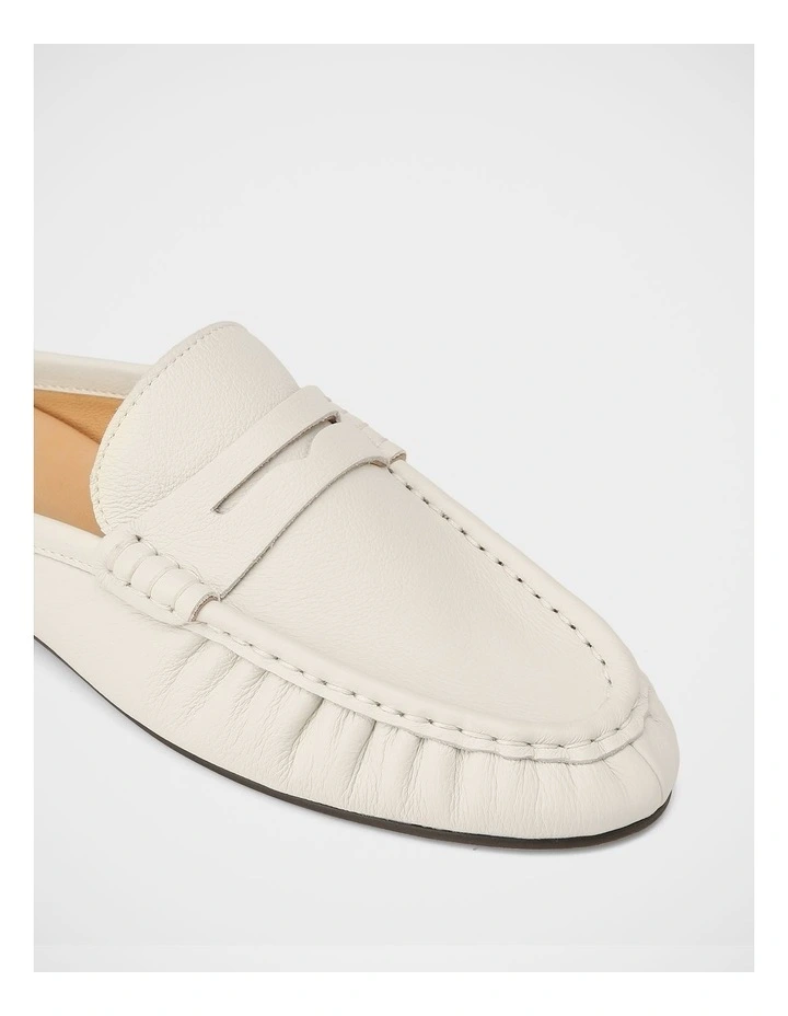 Bronn Leather Backless Loafer in Ivory image 3