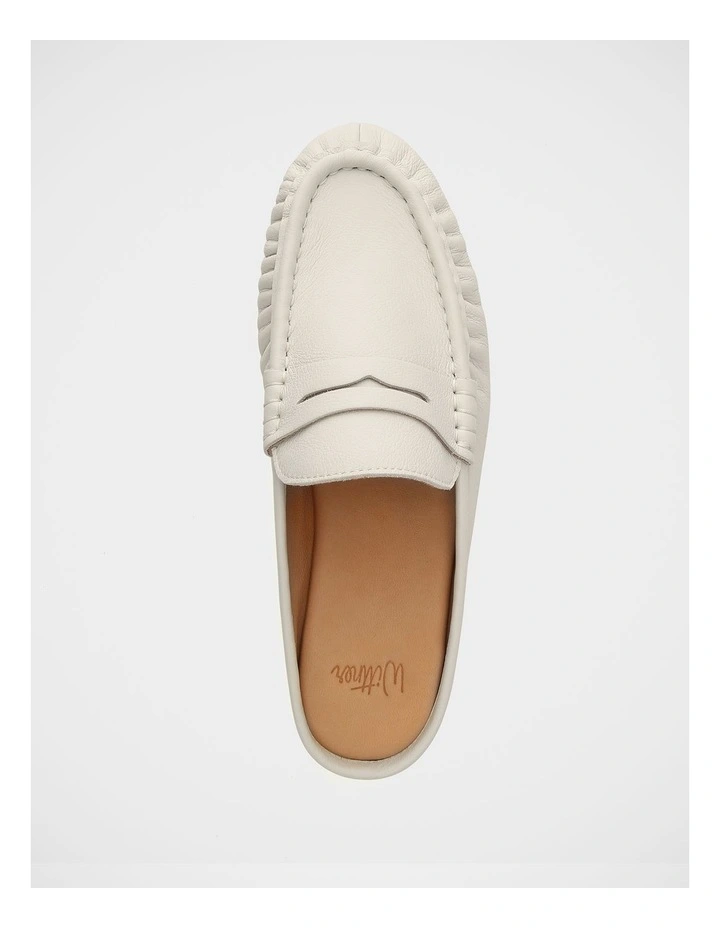 Bronn Leather Backless Loafer in Ivory image 5