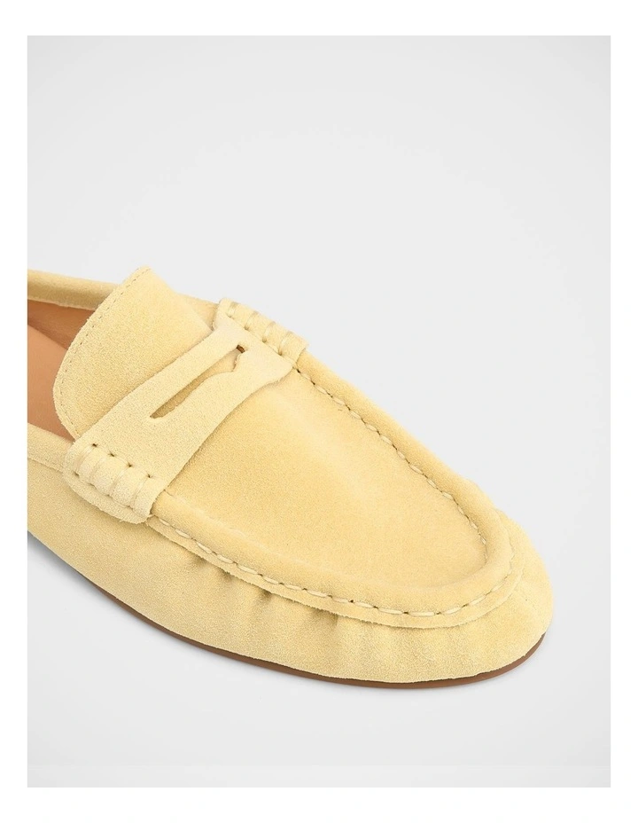 Bronn Suede Leather Backless Loafers in Lemon image 3