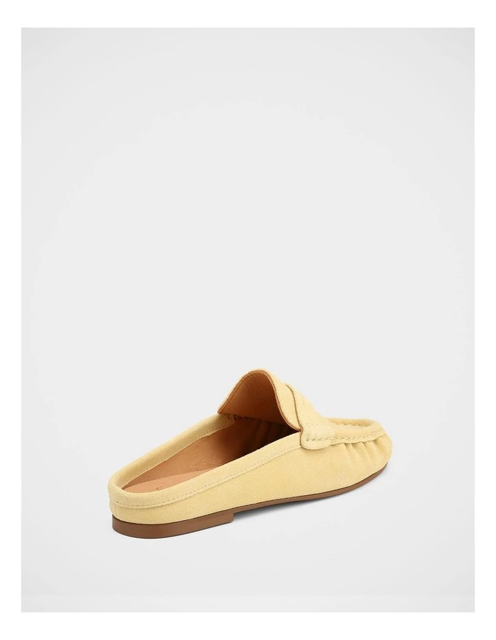 Bronn Suede Leather Backless Loafers in Lemon image 4