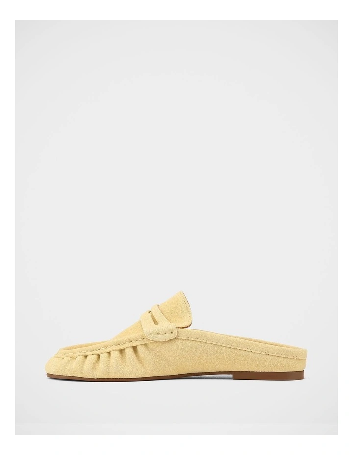 Bronn Suede Leather Backless Loafers in Lemon image 6