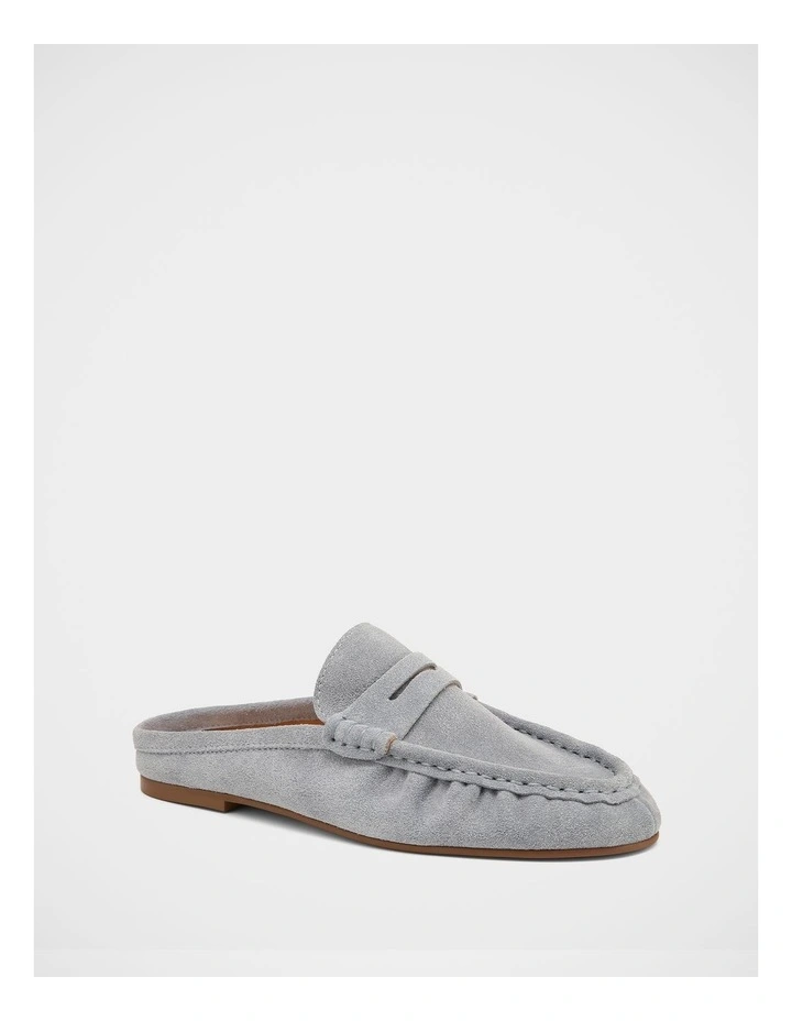 Bronn Suede Leather Lackless Loafers in Soft Blue image 2