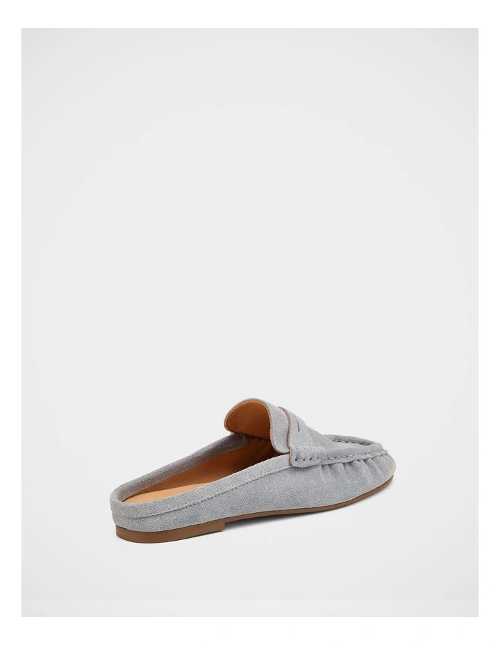 Bronn Suede Leather Lackless Loafers in Soft Blue image 4