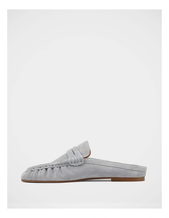 Bronn Suede Leather Lackless Loafers in Soft Blue image 6