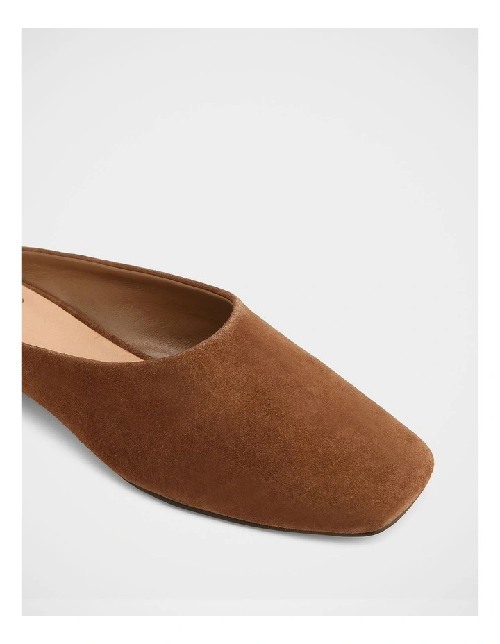 Dalton Suede Leather Mules in Chestnut image 3