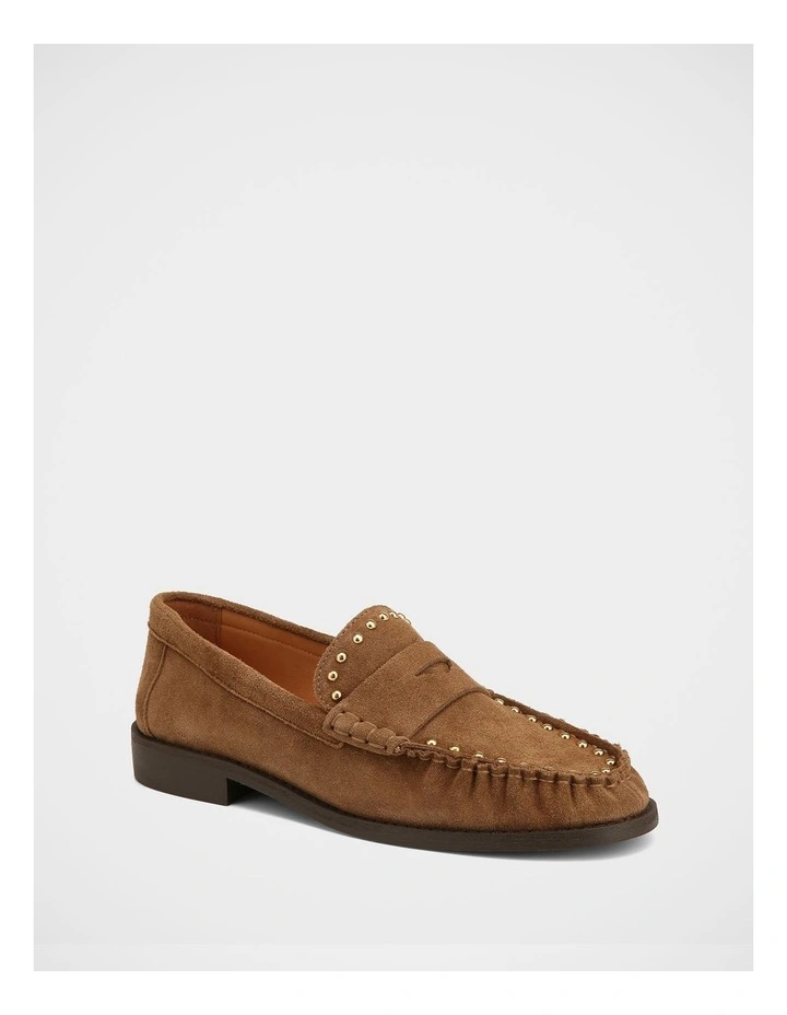 Finley Suede Leather Loafer in Chestnut image 2