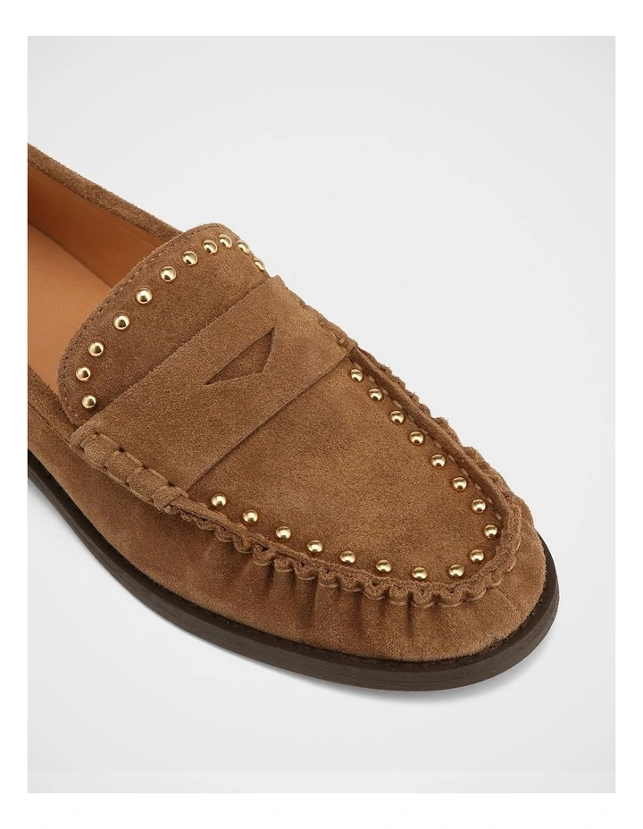 Finley Suede Leather Loafer in Chestnut image 3