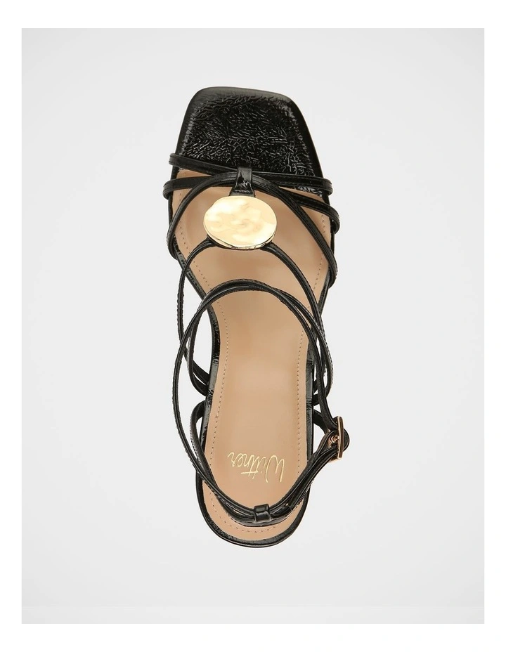 Tatum Crinkle Patent Leather Heels in Black image 5