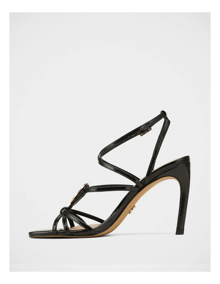 Tatum Crinkle Patent Leather Heels in Black image 6
