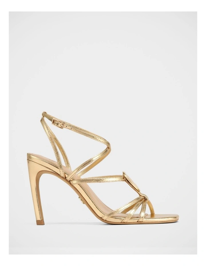 Tatum Metallic Leather Heels in Gold image 1