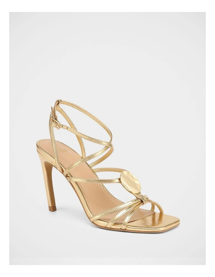 Tatum Metallic Leather Heels in Gold image 2