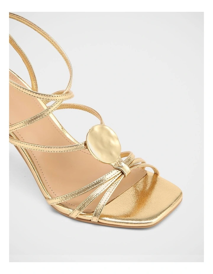 Tatum Metallic Leather Heels in Gold image 3
