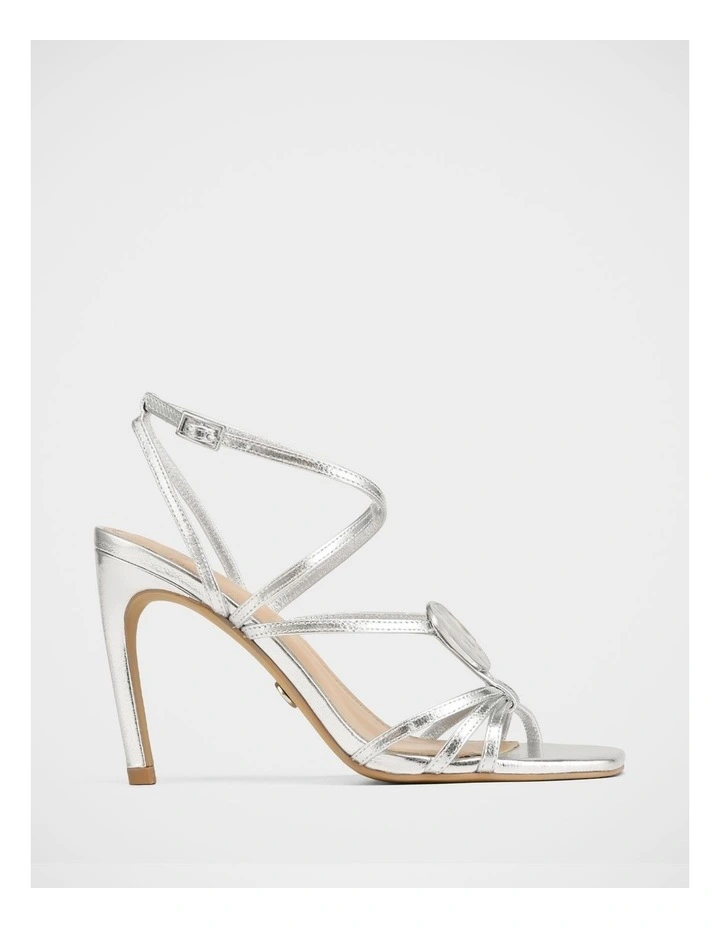 Tatum Crinkle Metallic Leather Heels in Silver image 1