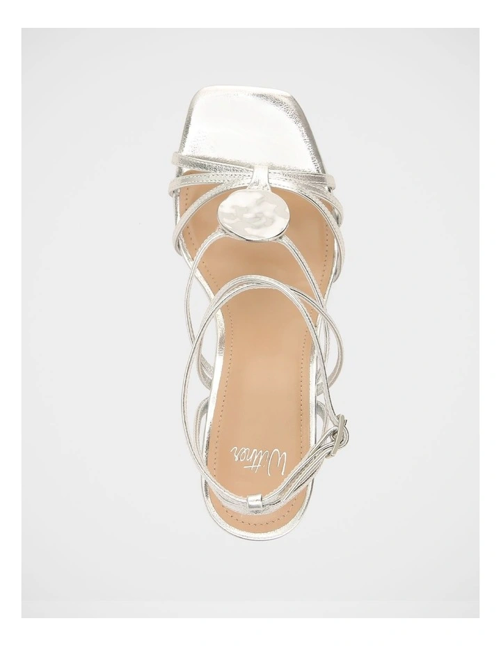 Tatum Crinkle Metallic Leather Heels in Silver image 5