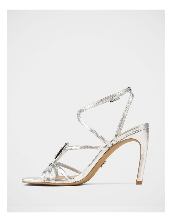 Tatum Crinkle Metallic Leather Heels in Silver image 6