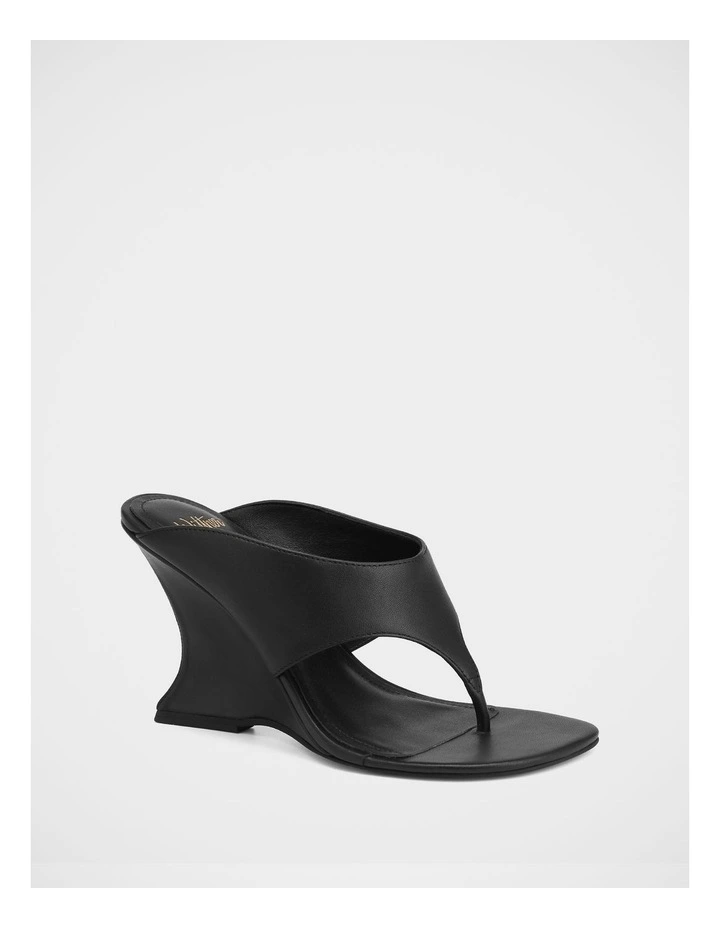 Violet Leather Wedges in Black image 2