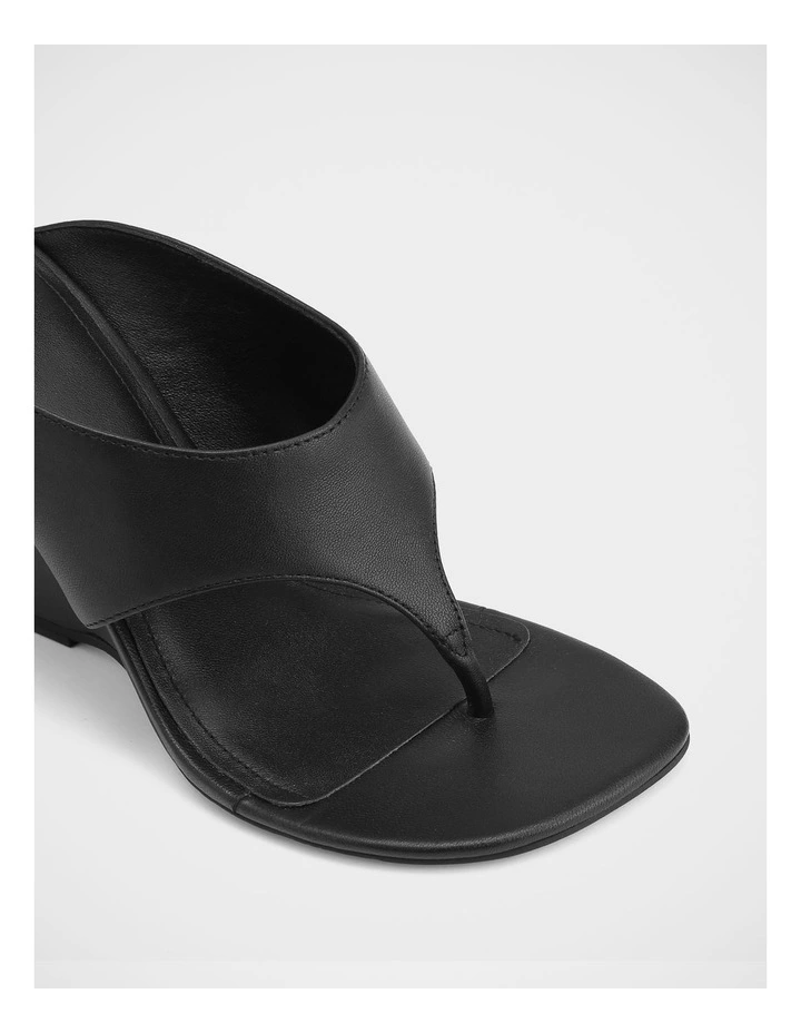 Violet Leather Wedges in Black image 3