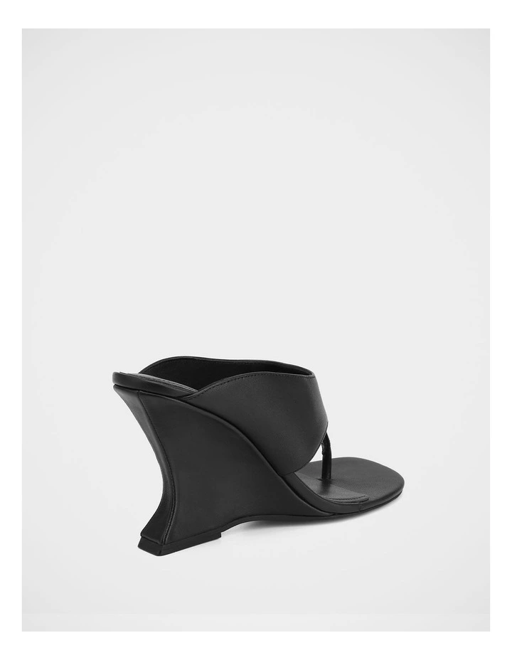 Violet Leather Wedges in Black image 4
