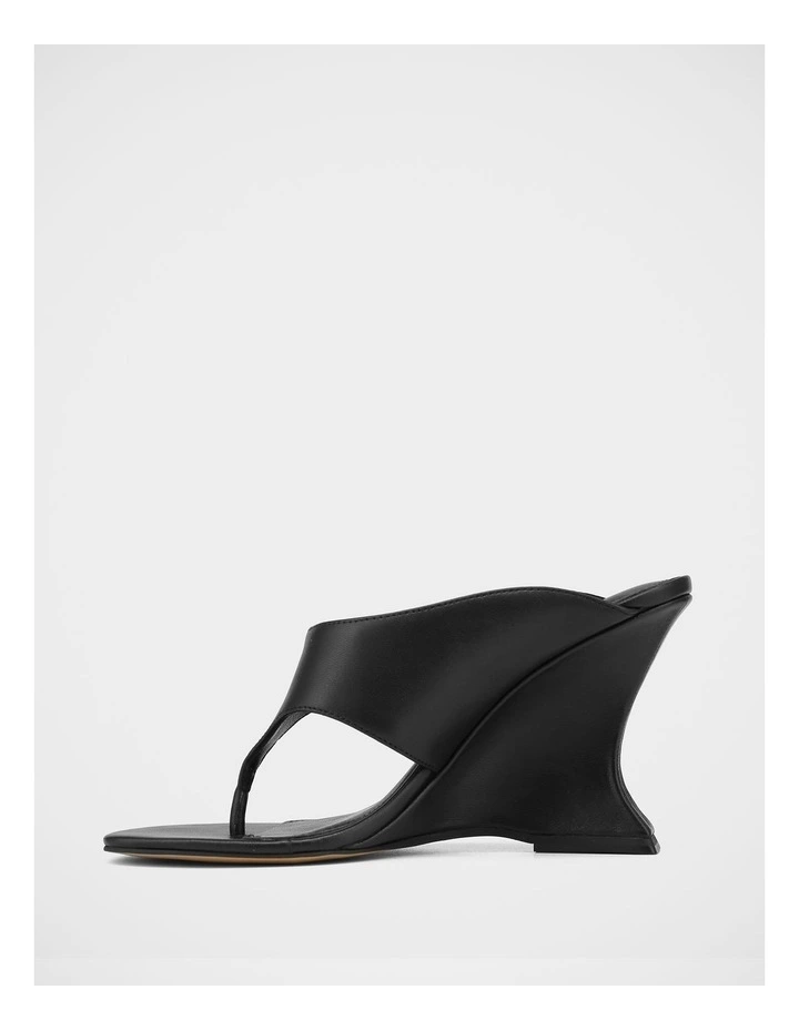 Violet Leather Wedges in Black image 6