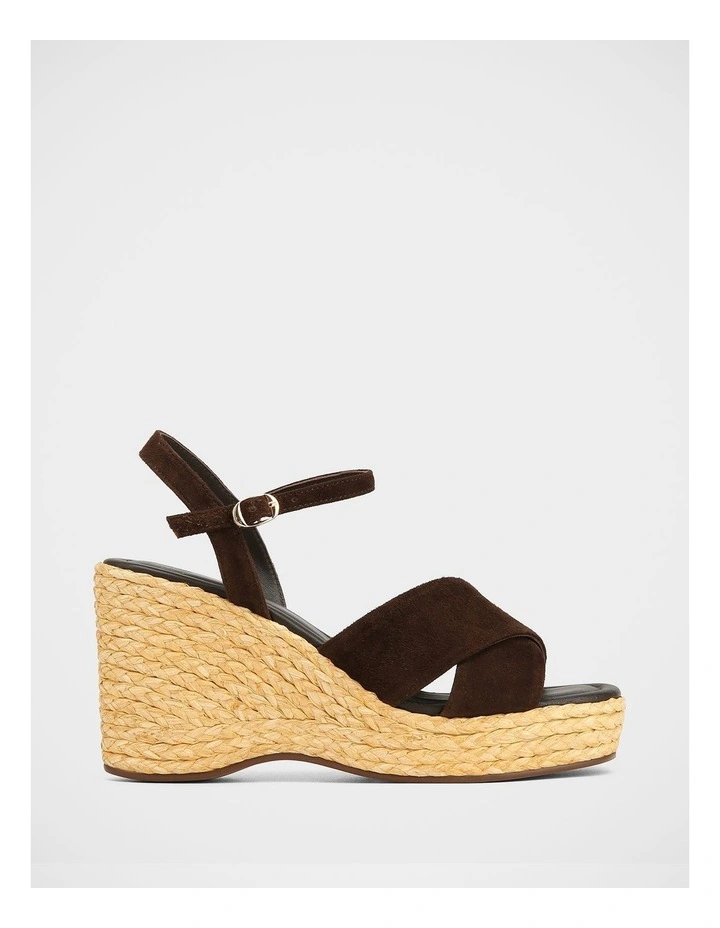 West Suede Leather Wedges in Espresso image 1