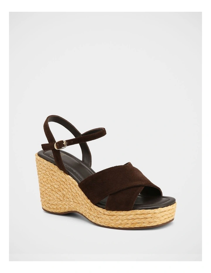 West Suede Leather Wedges in Espresso image 2